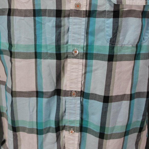 Button-Down Shirt - Blue and Black Plaid Pattern by Matix - Men's Large - Picture 3 of 10